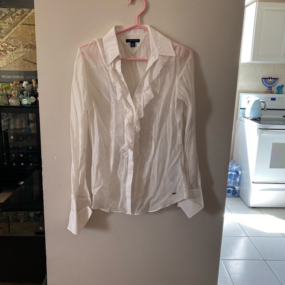 Tommy Hilfiger sheer ruffled shirt size 6 - Picture 1 of 1